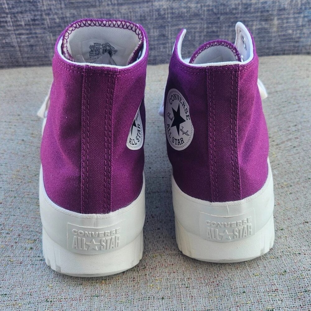 Converse Unisex Shoes Platform Sneaker Plum Canvas Lace Up Shoes Size 9.5M 11.5W - Picture 6 of 12